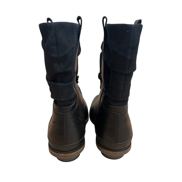 Merrell Adaline Black Canvas Leather Mid Calf Slouch Boots Size 7.5 - Picture 4 of 8